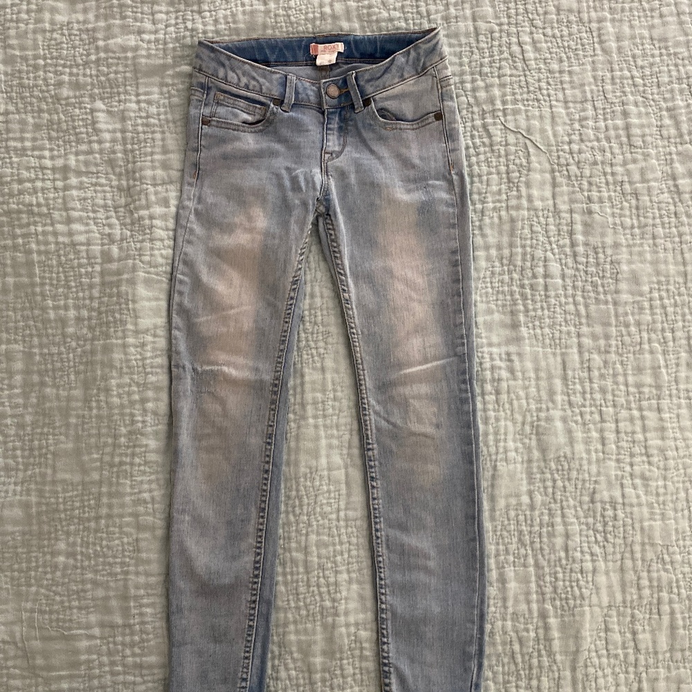 Roxy, distressed, light wash, jeans
